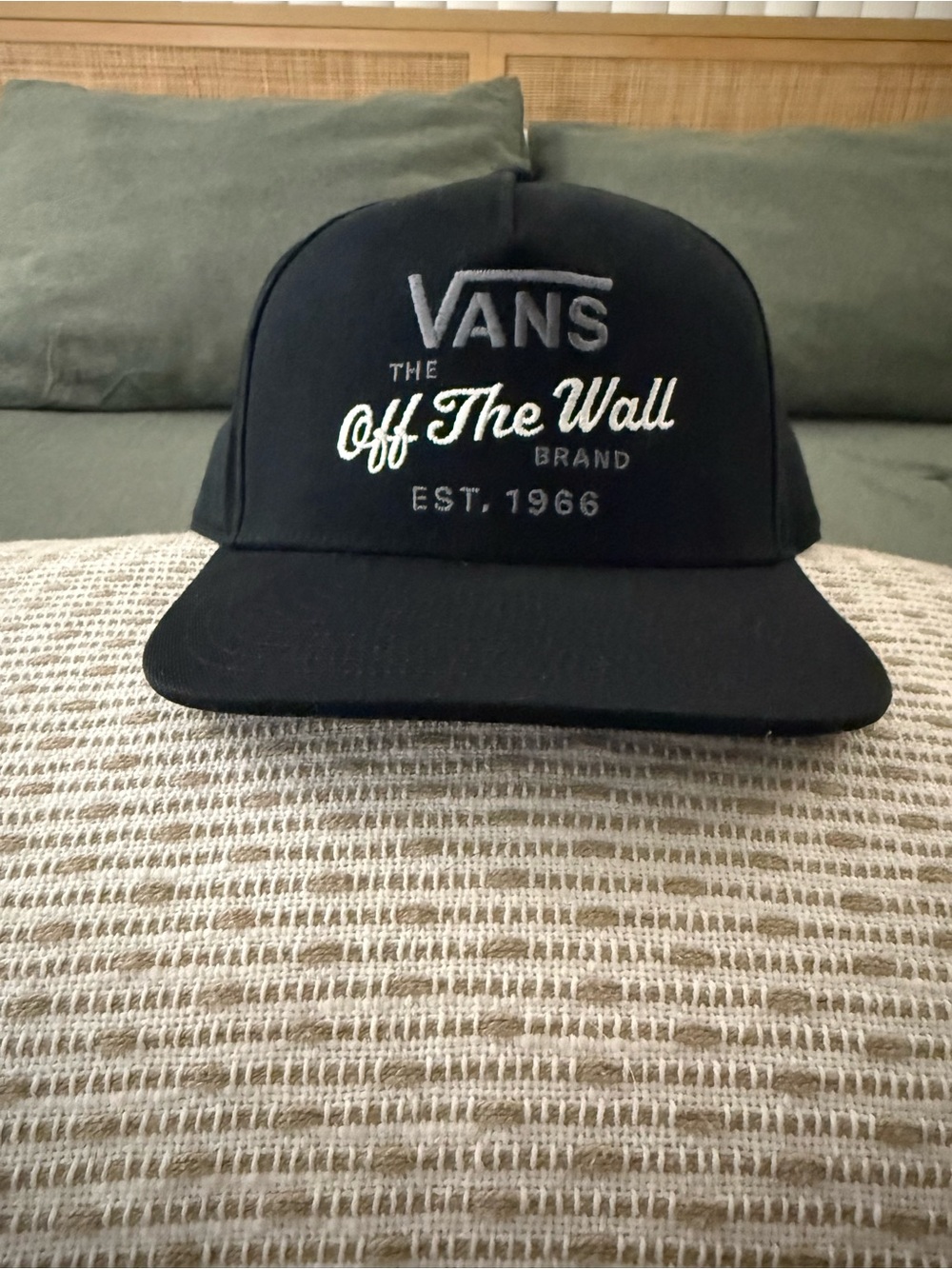 Vans Off The Wall Black Embroidered Adjustable Snapback Hat